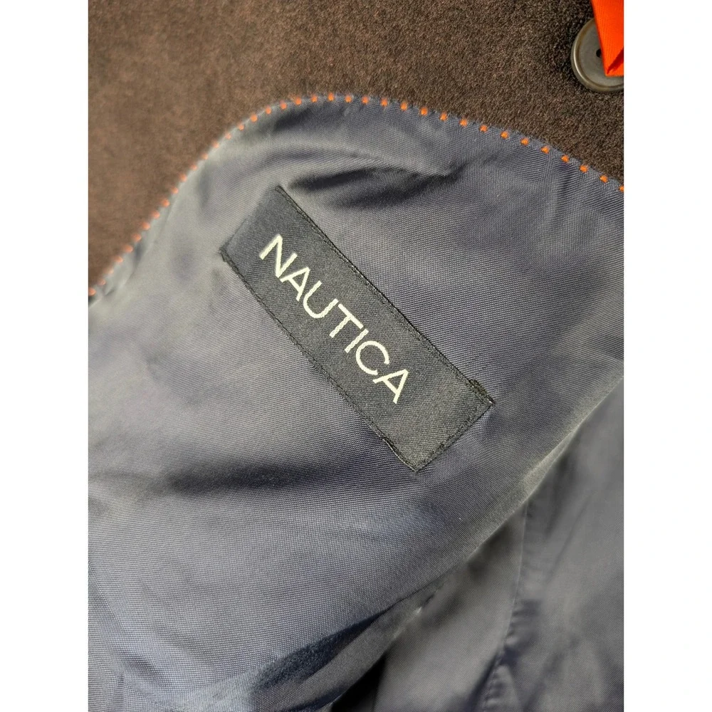 Nautica Mens 40R Brown Felted Two Button Blazer Sport Coat Jacket